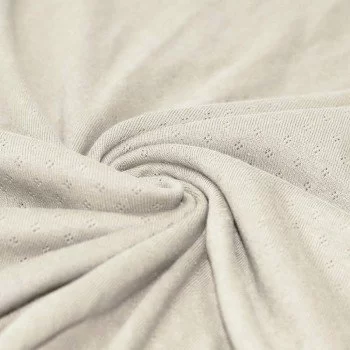Pointelle Cotton Jersey Fabric (Mini) Natural Beige 