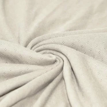 Pointelle Cotton Jersey Fabric (Mini) Natural Beige  - (Jersey Fabrics)