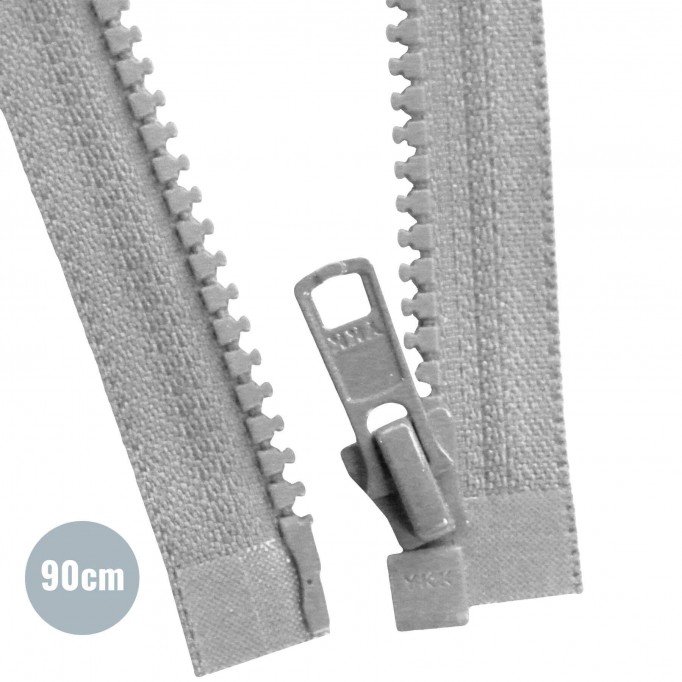 VISLON Cerniera Lampo Divisibile YKK Grigio Chiaro 90CM - (Cerniera Lampo YKK)