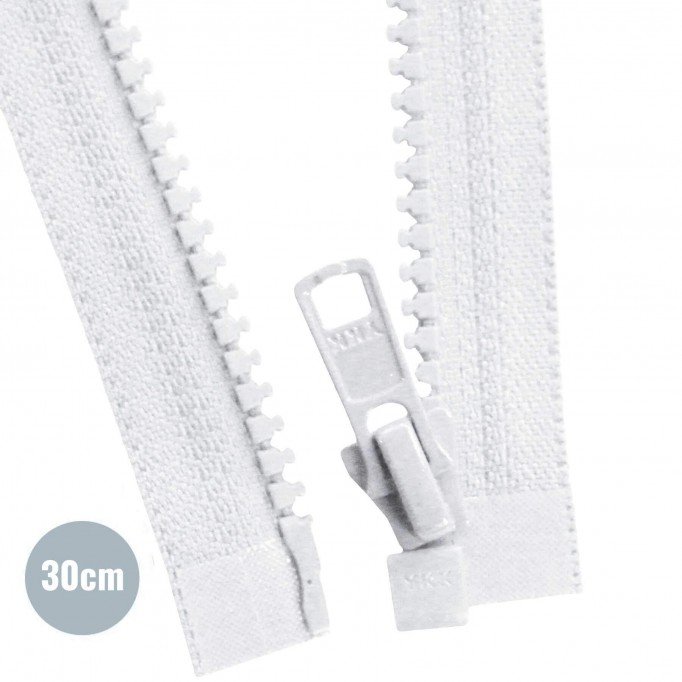 VISLON Fermetures Éclair Séparable Blanc 30CM - (Fermetures Éclair YKK )