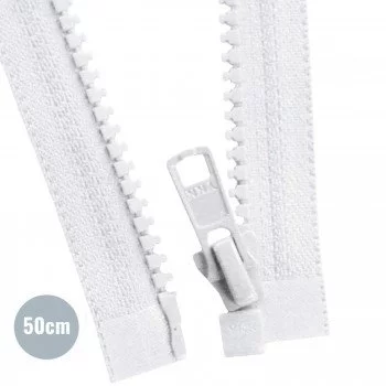 VISLON Divisible Zipper YKK White (501) 50CM