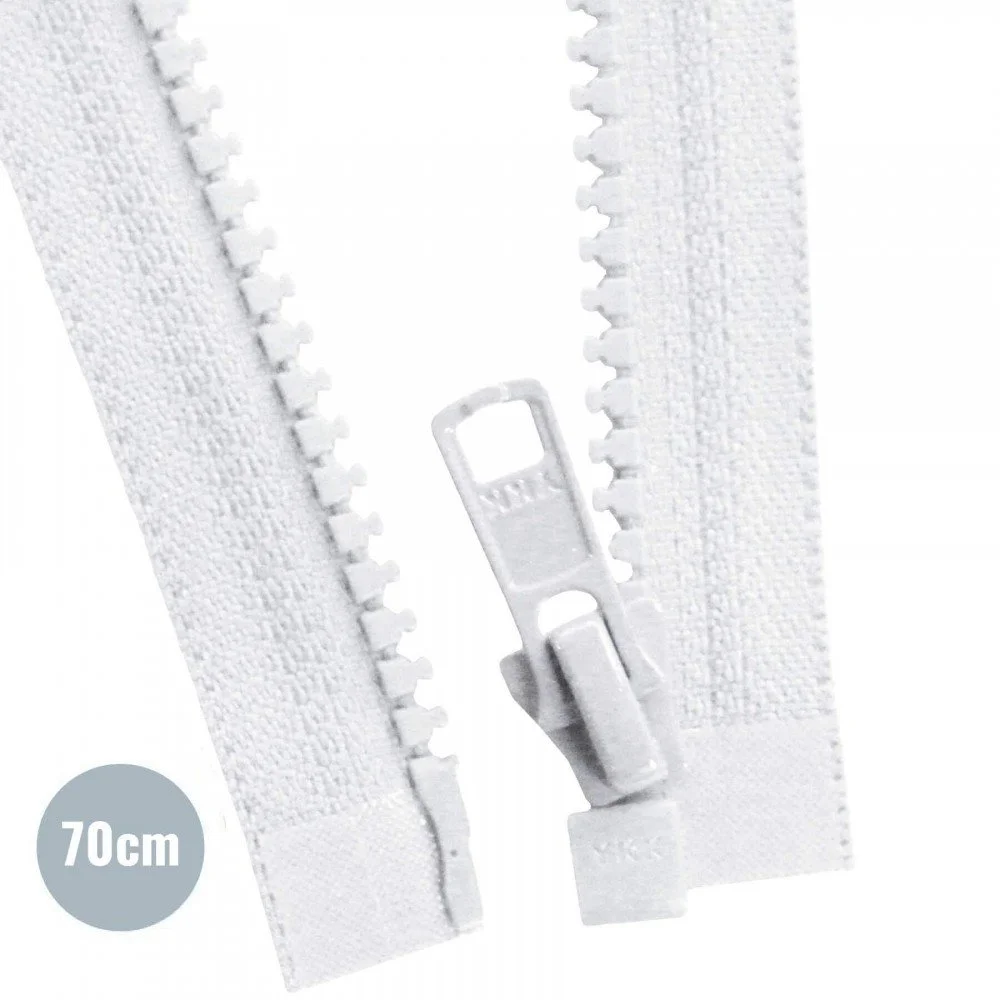VISLON Divisible Zipper YKK White (501) 70CM