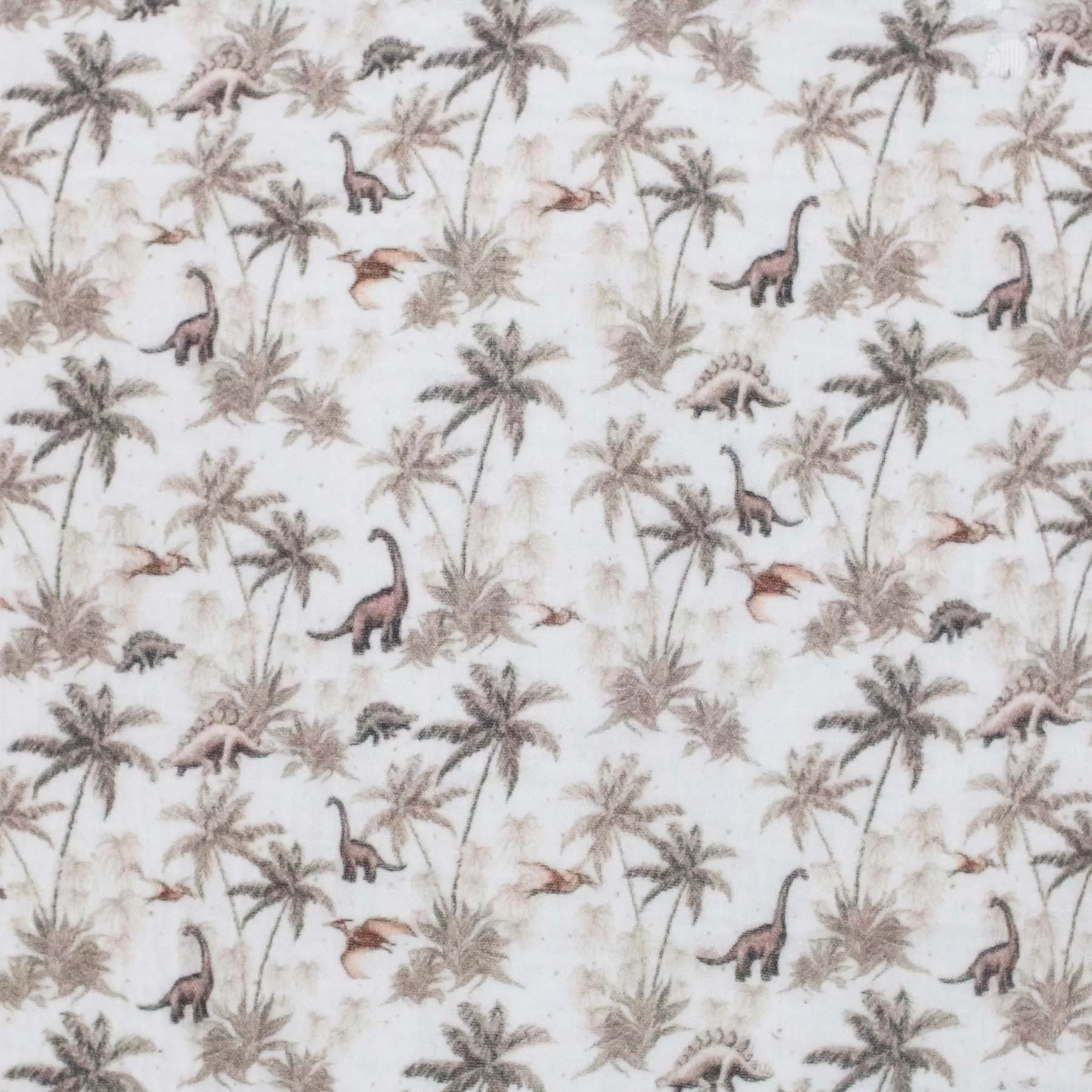 TISSU COTON DASHWOOD Jurassic Dinosaures Sur Fond Blanc Vendu Au Mètre