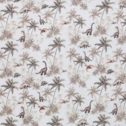 Double Gauze Fabric Digital Print - Dino Jungle