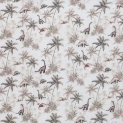 Double Gauze Fabric Digital Print - Dino Jungle Double Gauze Fabric Digital Print - Dino Jungle