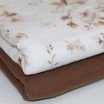 Tissu Double Gaze Impression Numérique - Jasmin Fleurs Brun - (Tissu Enfant)