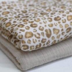 Double Gauze Fabric Digital Print - Leopard Print