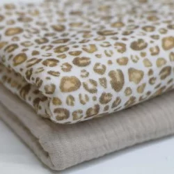 Double Gauze Fabric Digital Print - Leopard Print Double Gauze Fabric Digital Print - Leopard Print