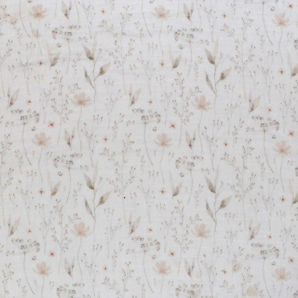 Double Gauze Fabric Digital Print - Nature Floral Double Gauze Fabric Digital Print - Nature Floral