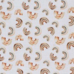 Double Gauze Fabric Digital Print - Irregular Rainbow Brown