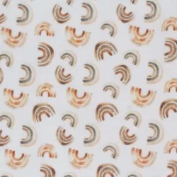 Double Gauze Fabric Digital Print - Irregular Rainbow Brown Double Gauze Fabric Digital Print - Irregular Rainbow Brown