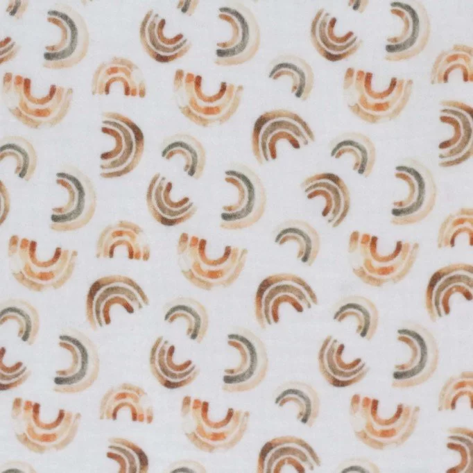 Hydrofiel Stof Digitale Print - Onregelmatige Regenboog Bruin | Rijs Textiles Hydrofiel Stof Digitale Print - Onregelmatige Regenboog Bruin - (Kinderstoffen)