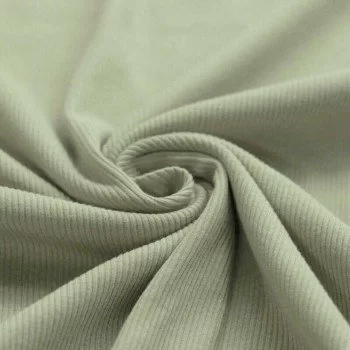 Rib Jersey Stof Dusty Groen Rib Jersey Stof Dusty Groen