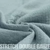 Tissu Double Gaze Stretch Vieux Vert