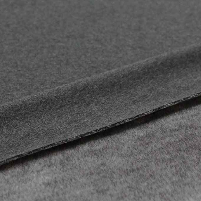 Tessuto Felpa Fleece Grigio Scuro Melange - (Tessuto Felpa Alpenfleece)