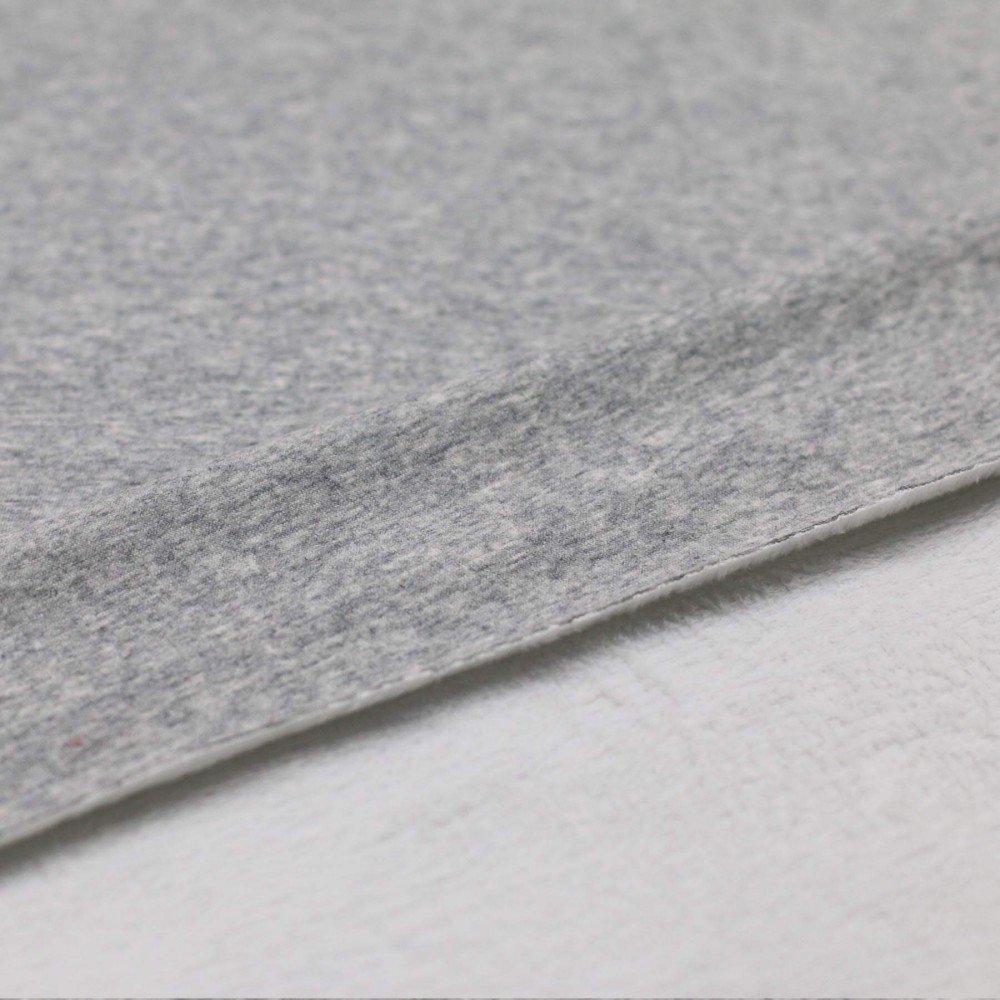Tissu Sweatshirt Polaire Gris Clair Mêlée