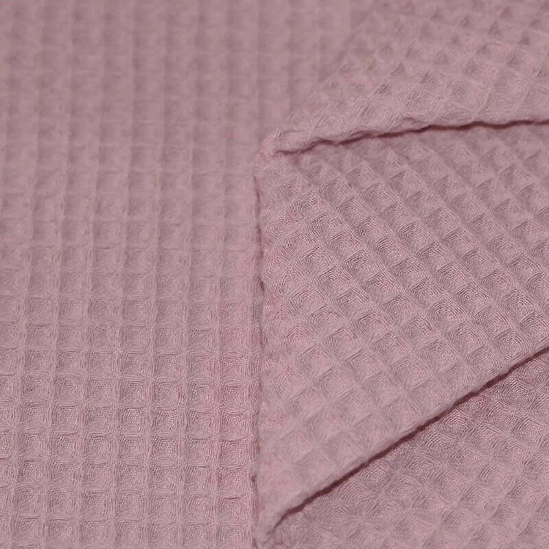 Wafelkatoen Piqué Oud Roze