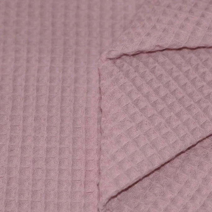 Tissu Piqué Gaufré Rose Vieux - (Tissu Piqué Gaufré)