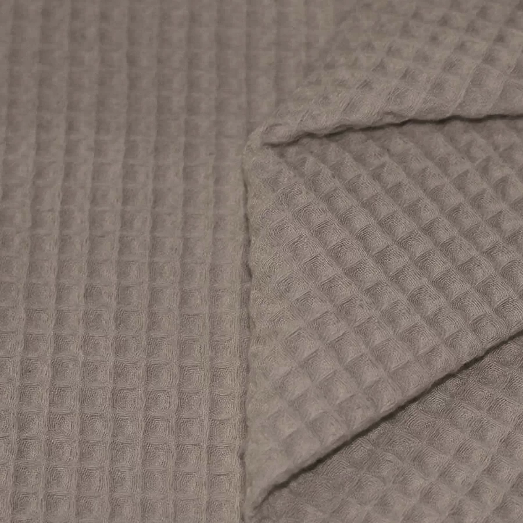 Wafelkatoen Piqué Taupe
