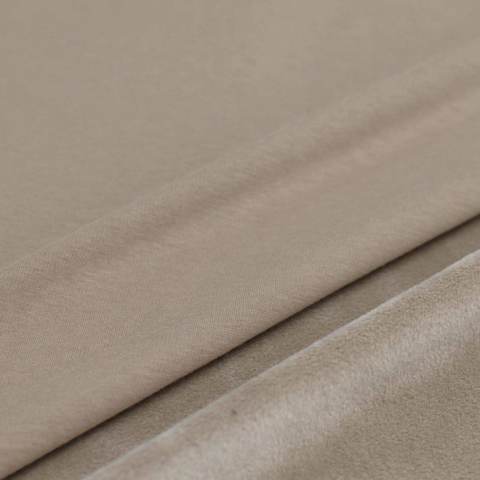 Sweatshirt Alpen Fleece Fabric Dark Beige - (Sweatshirt Fleece Fabric)