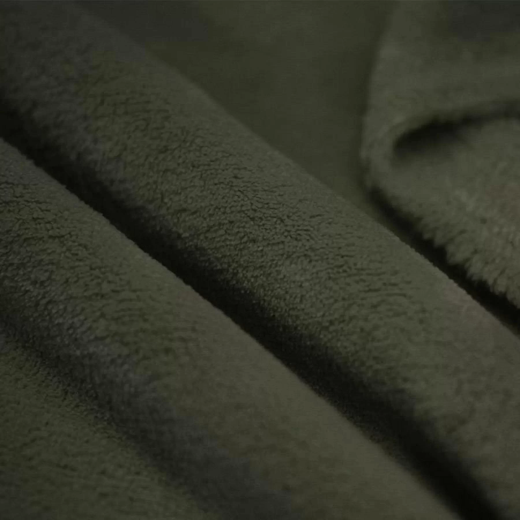 Coral fleece fabric dark green per meter. Buy wellness fleece online!