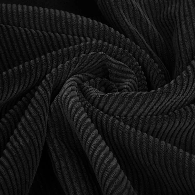 Corduroy Stretch Fabric 6 Wales Black - (Fashion Fabrics)