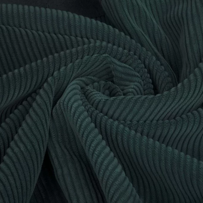Corduroy Stretch Fabric 6 Wales Dark Green - (Fashion Fabrics)