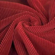 Corduroy Stretch Stof 6 Wales Donker Rood 