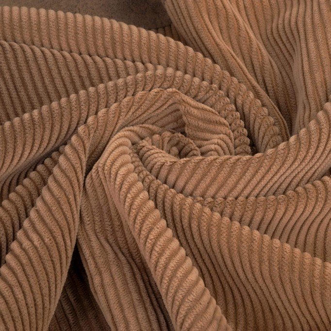 Tissu Velours Côtelé Stretch 6 Wales Brun Clair - (Tissus De Mode)
