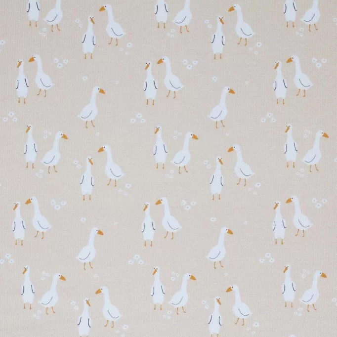 Rib Knit Jersey Fabric - Geese - (Jersey Fabrics)