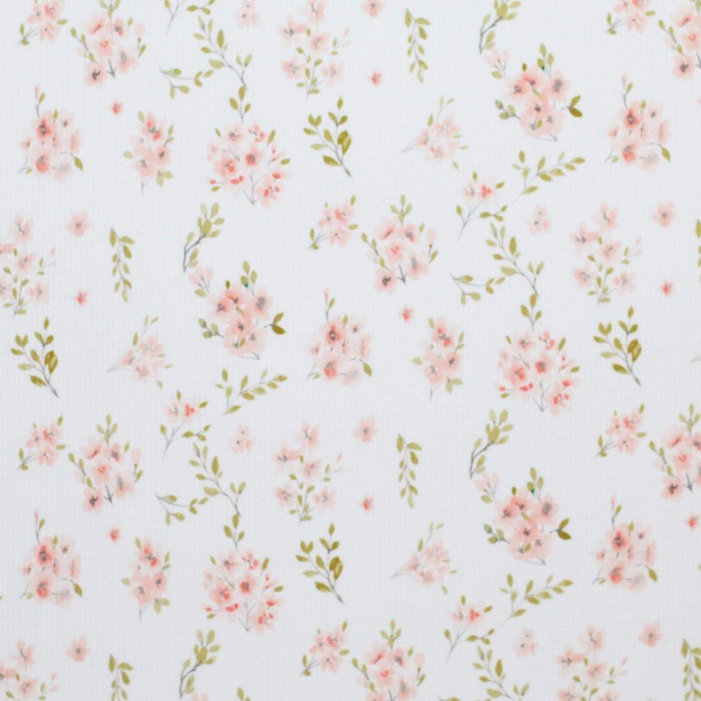 Rib Jersey Strikstof - Blomstrende Blomst