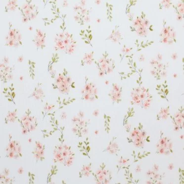 Tissu Maille Tricot Côtelé - Fleur De Floraison - (Tissus Jersey)