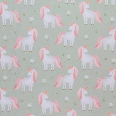 Unicorn jersey knit fabric clearance