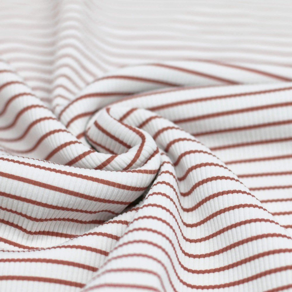 Rib Jersey Strikstof Trykket Stribet Lerrosa