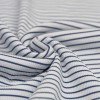 Tessuto Jersey Di Costine A Righe Stampata Jeans Scuro