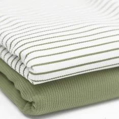 Rib Jersey Fabric Printed Stripe Olive Rib Jersey Fabric Printed Stripe Olive