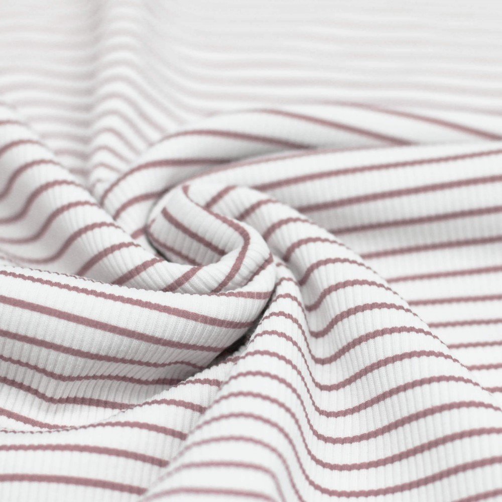 Rib Jersey Strikstof Trykket Stribet Gammel Pink