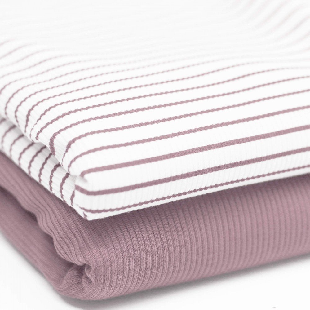 Rib Jersey Strikstof Trykket Stribet Gammel Pink