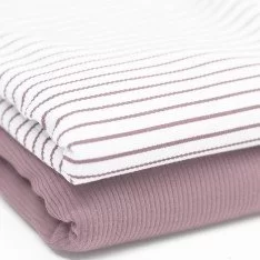 Rib Jersey Strikstof Trykket Stribet Gammel Pink