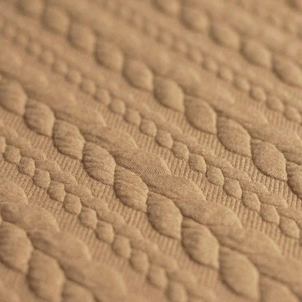 Cable Knit Jacquard Fabric Camel