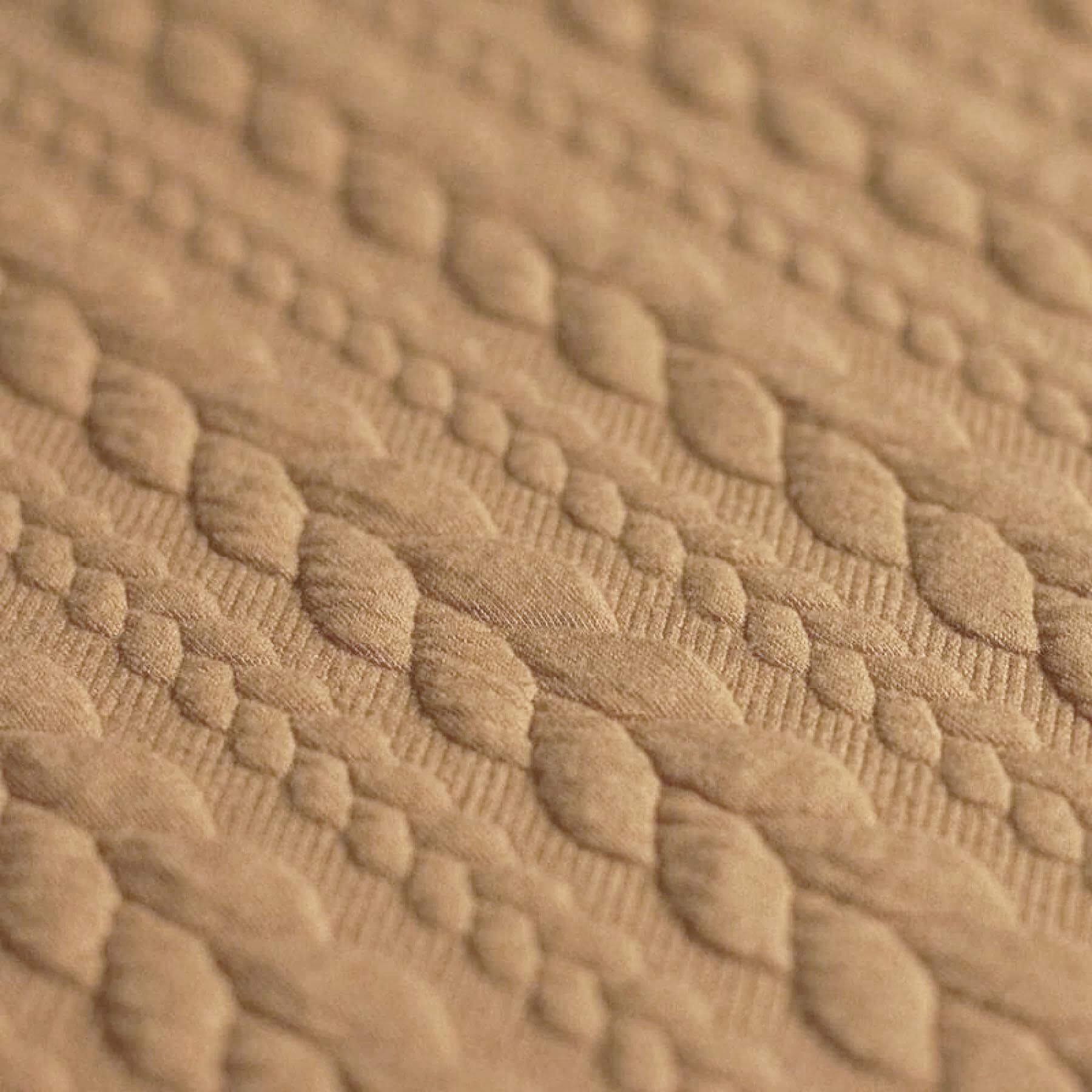 Gebreide Kabel Jacquard Stof Camel