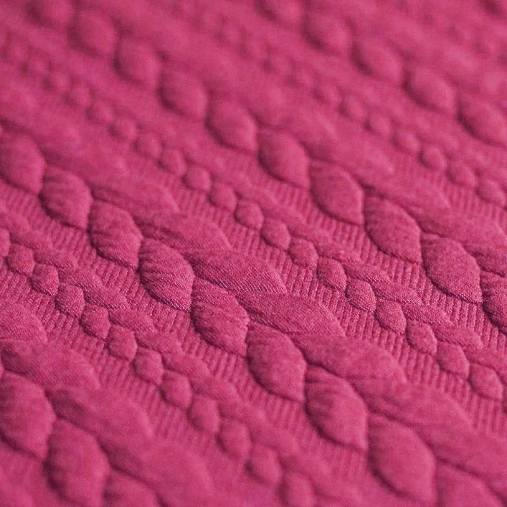 Cable Knit Jacquard Fabric Fuchsia
