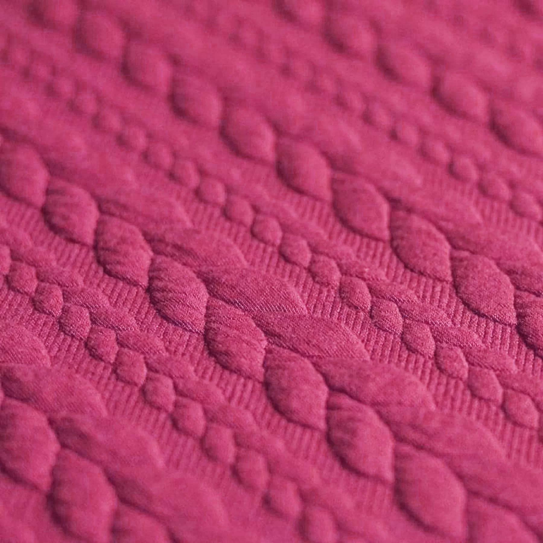 Gebreide Kabel Jacquard Stof Fuchsia