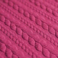 Cable Knit Jacquard Fabric Fuchsia