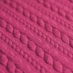 Cable Knit Jacquard Fabric Fuchsia