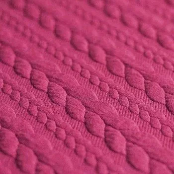 Cable Knit Jacquard Fabric Fuchsia Cable Knit Jacquard Fabric Fuchsia