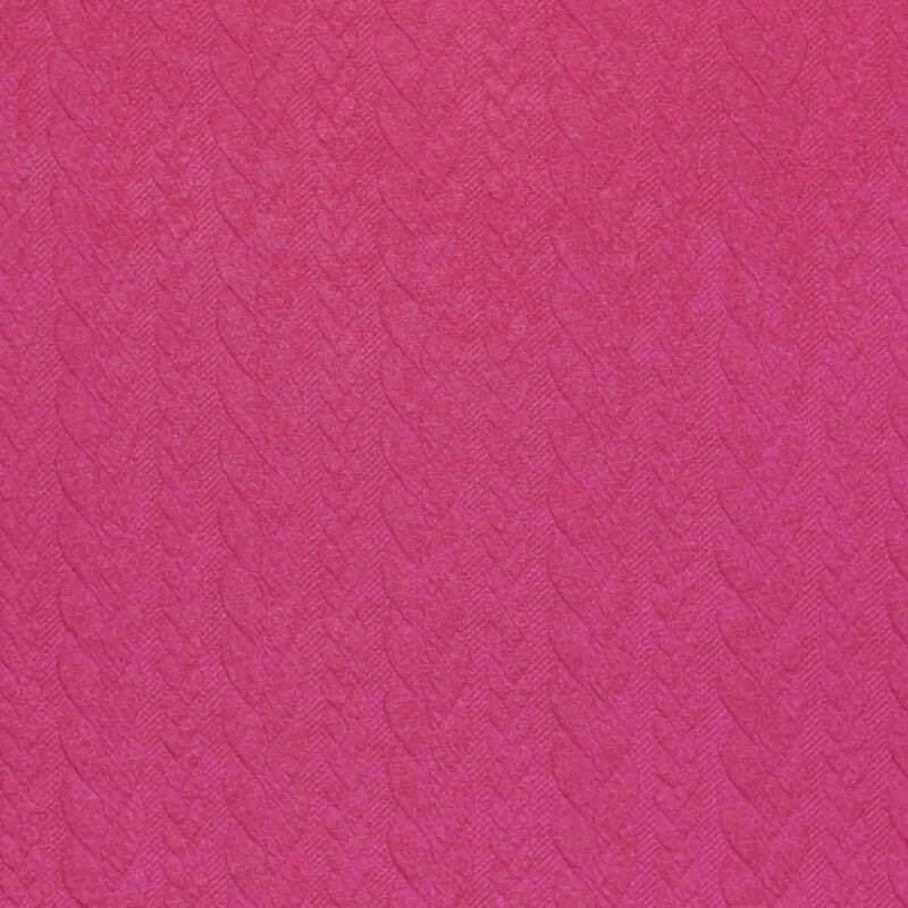 Gebreide Kabel Jacquard Stof Fuchsia Gebreide Kabel Jacquard Stof Fuchsia - (Modestoffen)