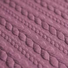 Cable Knit Jacquard Fabric Old Lilac