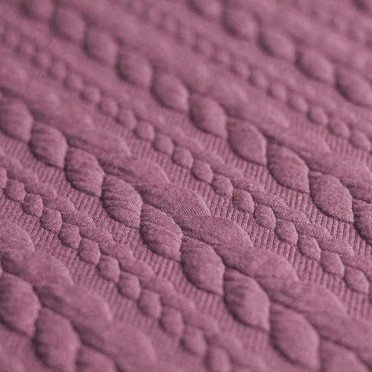 Cable Knit Jacquard Fabric Old Lilac - (Fashion Fabrics)