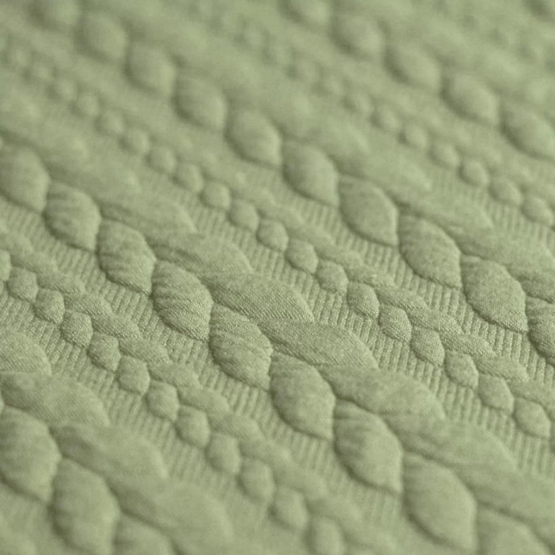 Gebreide Kabel Jacquard Stof Olijf